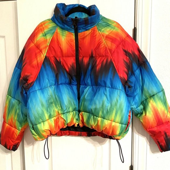 topshop rainbow coat